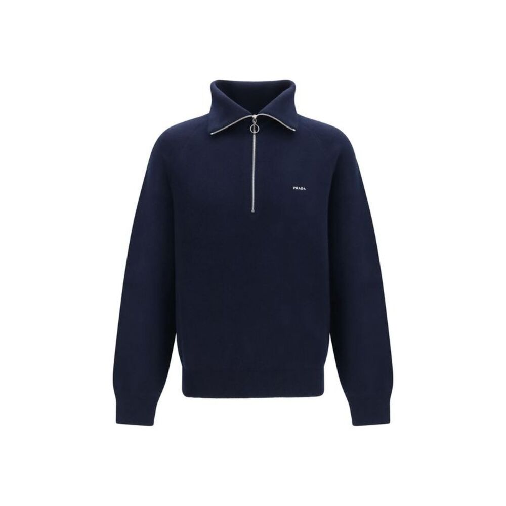 Prada Blue Wool Oves Aries Polo Men's Shirt